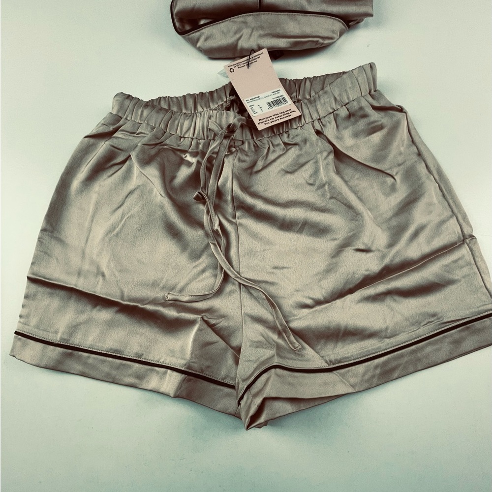 SATIN PIPING DETAIL SHORT PYJAMA SETmint - Picture 4 of 6